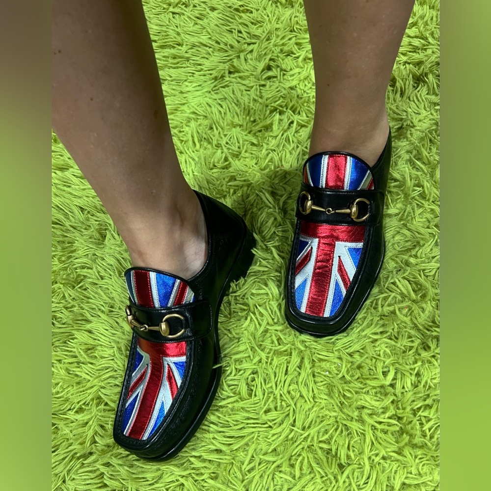 Gucci Horsebit Quentin Union Jack British Flag BlackRunway Loafer RARE!!Size 6,5 - Picture 12 of 12